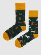 Many Mornings Socken mit Allover-Muster in Dunkelgruen, Größe 43/46