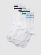 REVIEW Socken mit Kontraststreifen im 4er-Pack in Weiss, Größe 39/42