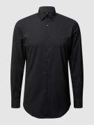 Jake*s Slim Fit Business-Hemd mit Stretch-Anteil in Black, Größe 39/40