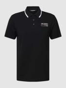 Karl Lagerfeld Beachwear Poloshirt mit Label-Patch in Black, Größe S