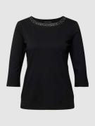 Christian Berg Woman T-Shirt mit Ziersteinbesatz in Black, Größe 34