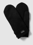 EEM Handschuhe aus Wolle mit breitem Umschlag in Black, Größe M