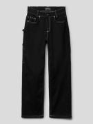Blue Effect Jeans mit Zierschlaufen in Black, Größe 140