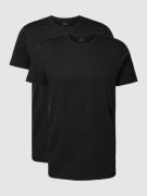 RAGMAN T-Shirt mit Rundhalsausschnitt im 2er-Pack in Black, Größe M