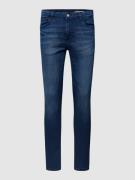 REVIEW Skinny Fit Jeans mit Knopf- und Reißverschluss in Dunkelblau, G...