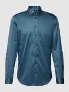 Jake*s Slim Fit Business-Hemd mit Kentkragen in Ozean Blau, Größe 37/3...