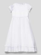 Weise Kleid mit Rundhalsausschnitt in Weiss, Größe 128