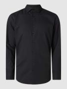 Jake*s Regular Fit Business-Hemd mit Stretch-Anteil in Black, Größe 39...
