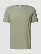 NO EXCESS T-Shirt mit Streifenmuster in Oliv, Größe M
