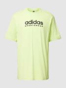 ADIDAS SPORTSWEAR T-Shirt mit Label-Print in Neon Gelb, Größe XS