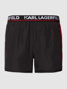 Karl Lagerfeld Beachwear Badehose mit Label-Patch in Black, Größe M