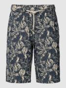 s.Oliver RED LABEL Shorts mit floralem Allover-Muster in Marine, Größe...