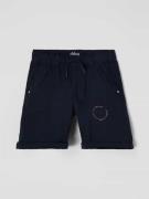 s.Oliver RED LABEL Shorts aus Baumwolle mit Logo-Print in Marine, Größ...