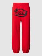 REVIEW Sweatpants mit Puff Logo Print in Rot, Größe XL
