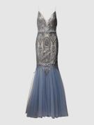 Mascara Abendkleid im Meerjungfrau-Stil in Bleu, Größe 34