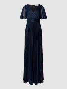 Christian Berg Cocktail Abendkleid mit V-Ausschnitt in Metallic Blue, ...