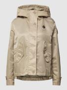 Blauer Usa Jacke mit Kapuze in Beige, Größe L