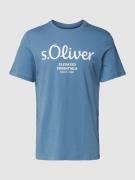s.Oliver RED LABEL T-Shirt mit Label-Print in Rauchblau, Größe S