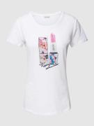 Liu Jo White T-Shirt mit Label-Motiv-Print in Offwhite, Größe XS