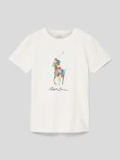 Polo Ralph Lauren Teens T-Shirt mit Logo-Print in Offwhite, Größe 152