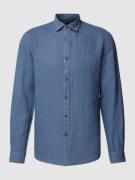 MCNEAL Tailored Fit Freizeithemd mit Label-Stitching in Jeansblau, Grö...