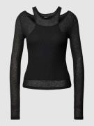 Gina Tricot Longsleeve mit Cut Outs in Black, Größe S