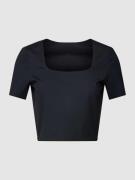 ICANIWILL Cropped T-Shirt mit Label-Print in Black, Größe L