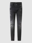 ELIAS RUMELIS Tapered Fit Jeans im Used-Look in Anthrazit, Größe 34