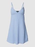 Gina Tricot Minikleid mit Herz-Ausschnitt in Hellblau, Größe L
