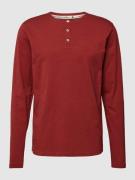 Colours & Sons Longsleeve mit Label-Stitching Modell 'HENLEY' in Dunke...