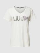 LIU JO SPORT T-Shirt mit Label-Print in Weiss, Größe XS