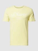s.Oliver RED LABEL T-Shirt mit Label-Print in Hellgelb, Größe S