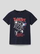 Tommy Hilfiger Teens T-Shirt mit Label-Print Modell 'FUN' in Marine, G...