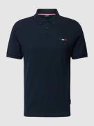 HECHTER PARIS Poloshirt mit Label-Stitching in Hellblau, Größe L