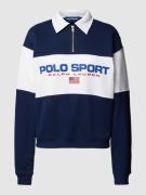 Polo Sport Sweatshirt in Two-Tone-Machart in Marine, Größe XS
