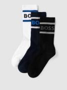 BOSS Socken mit Label-Detail im 3er-Pack Modell 'Rib Stripe' in Dunkel...