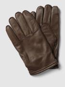 BOSS Handschuhe aus Leder Modell 'Kranton' in Dunkelbraun, Größe 8,5