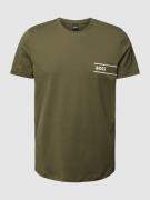 BOSS T-Shirt mit Label-Print in Dunkelgruen, Größe XS