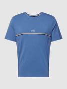 BOSS T-Shirt mit Kontraststreifen Modell 'Unique' in Blau, Größe M