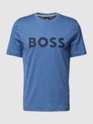 BOSS T-Shirt mit Label-Print Modell 'Tiburt' in Bleu, Größe L