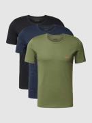 BOSS T-Shirt mit Logo-Stitching im 3er-Pack in Oliv, Größe M