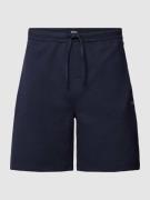 BOSS Regular Fit Shorts mit Label-Stitching in Dunkelblau, Größe S
