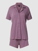 BOSS Pyjama in Ripp-Optik Modell 'Alyssa' in Mauve, Größe XS