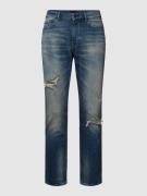 BOSS Orange Slim Fit Jeans mit Label-Details Modell 'Delano' in Jeansb...