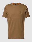 BOSS Orange T-Shirt mit Label-Patch Modell 'Tales' in Camel, Größe S
