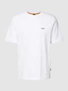 BOSS Orange T-Shirt mit Label-Print Modell 'Racing' in Weiss, Größe XL