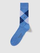 Burlington Socken mit Karomuster Modell 'MANCHESTER' in Bleu, Größe 40...