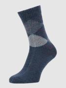 Burlington Socken mit Argyle-Muster Modell 'Whitby' in Rauchblau, Größ...