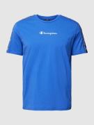 CHAMPION T-Shirt mit Label-Print Modell 'Tape' in Blau, Größe S