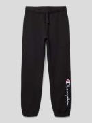 CHAMPION Sweatpants mit Label-Stitching in Black, Größe 140